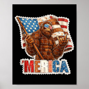 Lustiger Bigfoot Sasquatch Amerika Rock 4. JuliFu Poster