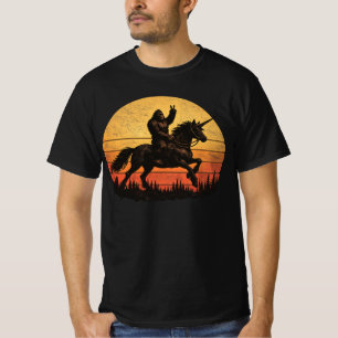 Lustiger Bigfoot Sasquatch & Einhorn Retro-Legende T-Shirt