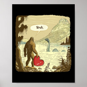Lustiger Bigfoot Sasquatch Loch Ness Monster Lusti Poster