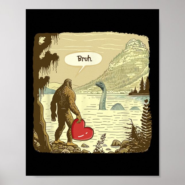 Lustiger Bigfoot Sasquatch Loch Ness Monster Lusti Poster (Vorne)