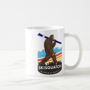 Lustiger Bigfoot-Ski-Skisquatch-Such- und Rettungs Kaffeetasse