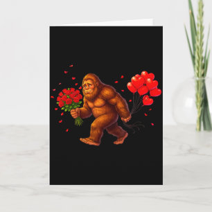 Lustiger Bigfoot Valentinstag Herz Sasquatch Retro Karte