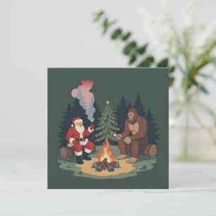 Lustiger Bigfoot Weihnachten Santa Sasquatch Campi Einladung