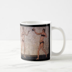Lustiger Bikini-Strand-Volleyball-alter römischer Tasse