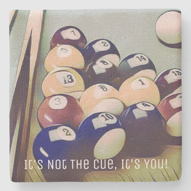 Lustiger Billard-Pool-Spiel-Raum-Untersetzer Steinuntersetzer (Vorderseite)