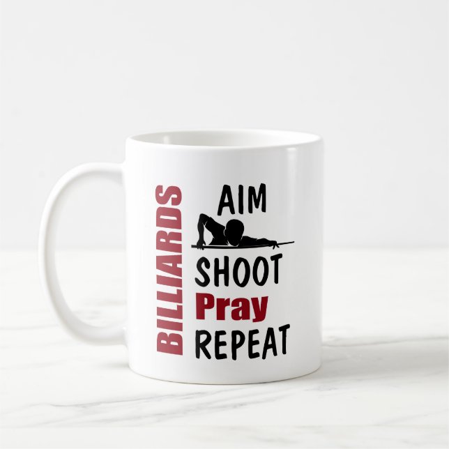Lustiger Billard Poolbillard-Tisch Ziel-Witz Kaffeetasse (Links)