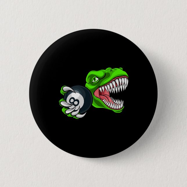 Lustiger Billard T-Rex Kunst Billard Pool P Button (Vorderseite)