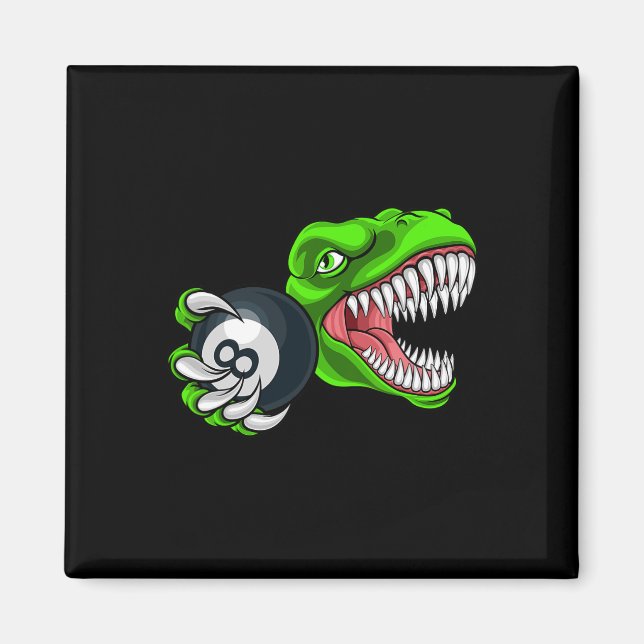 Lustiger Billard T-Rex Kunst Billard Pool P Magnet (Vorne)