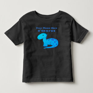 Lustiger blauer Dinosaurier mit dem Namen des Kind Kleinkind T-shirt