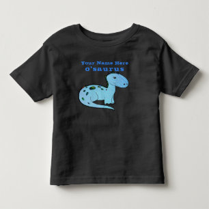 Lustiger blauer Dinosaurier mit dem Namen des Kind Kleinkind T-shirt