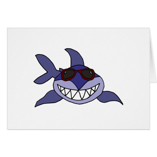 Lustiger blauer Haifisch mit Sonnenbrille (Vorderseite (Horizontal))