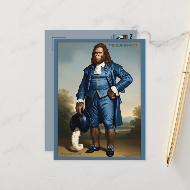 Lustiger blauer Junge Parodie Postkarte (Vorderseite/Rückseite Beispiel)