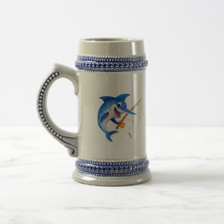 Lustiger Blauer Marlin-Angelfisch Bierglas