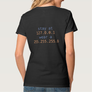 Lustiger Blauer Orange Stay-Home-Computer-Text T-Shirt