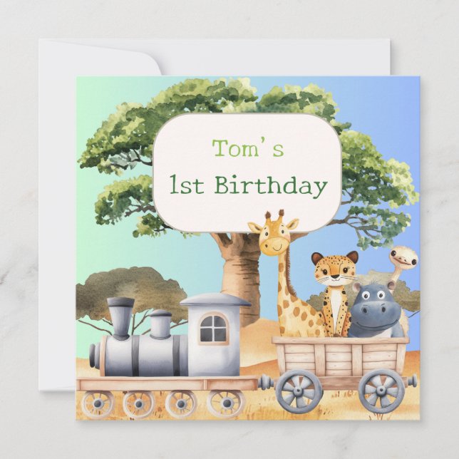 Lustiger blauer Safari-Geburtstag Karte (Vorderseite)