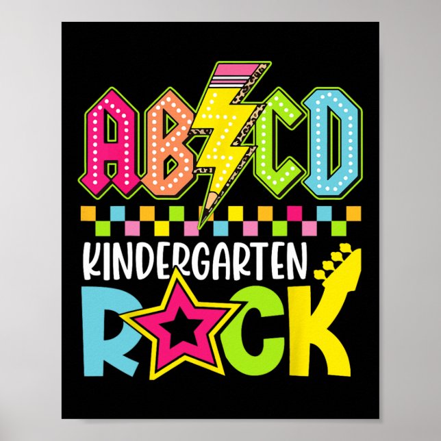 Lustiger Blitz Zurück zur Schule Kindergarten R Poster (Vorne)