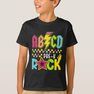 Lustiger Blitz Zurück Zur Schule Pre-K-Rock-Kind T-Shirt