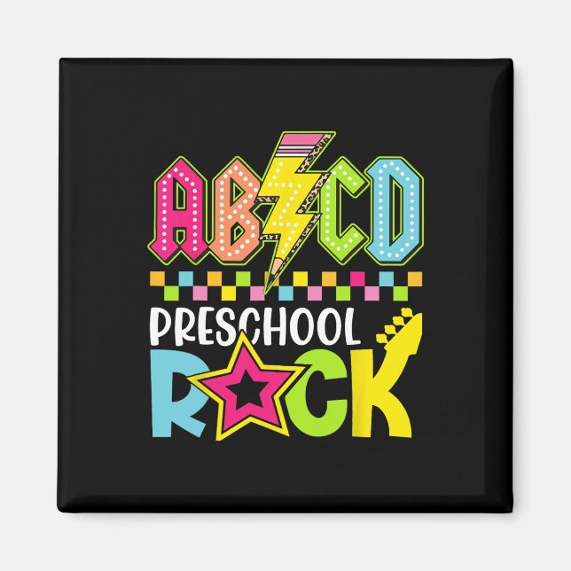 Lustiger Blitz Zurück Zur Schule Vorschule Rock Magnet (Vorne)