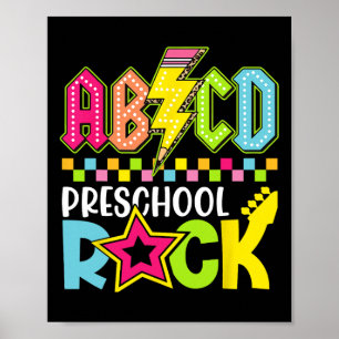 Lustiger Blitz Zurück zur Schule Vorschule Rock Poster