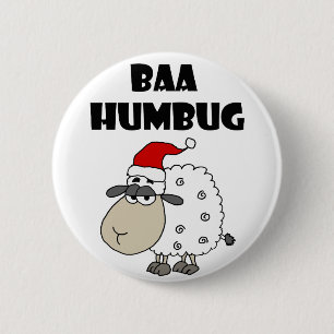 Lustiger Blökenhumbug-WeihnachtsCartoon Button