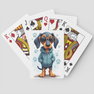 Lustiger Bluetick Coonhound Kawaii Hund Spielkarten