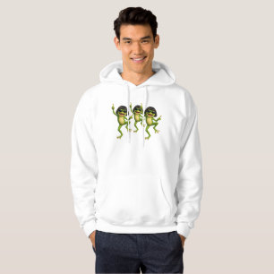 Lustiger Bob-Haarschnitt Frosch Meme Weißer Kapuze Hoodie