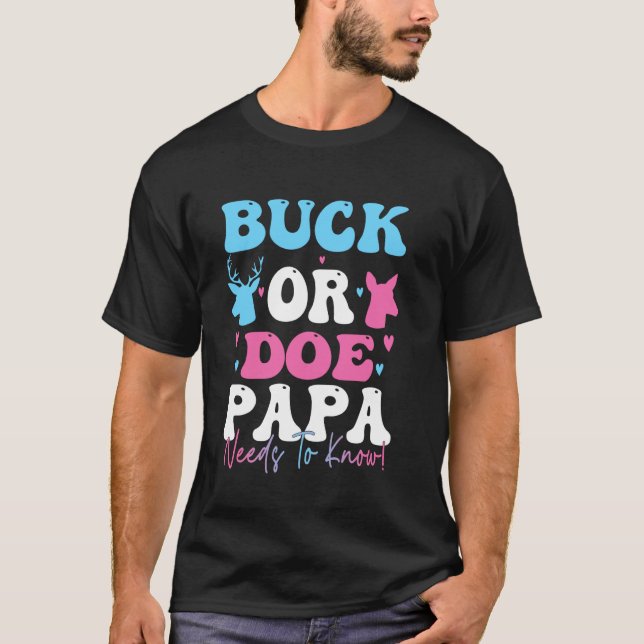 Lustiger Bock oder Hirsch Papa muss wissen Geschle T-Shirt (Vorderseite)