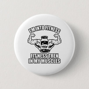 Lustiger Bodybuilder Button