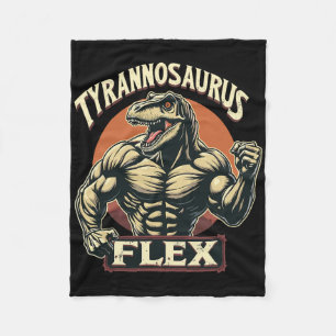 Lustiger Bodybuilder Tyrannosaurus Flex Gym T-Rex Fleecedecke