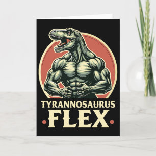 Lustiger Bodybuilder Tyrannosaurus Flex Gym T-rex  Karte