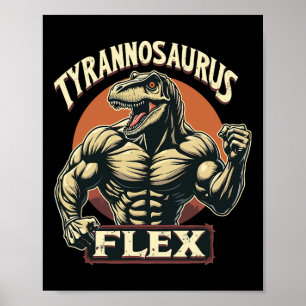 Lustiger Bodybuilder Tyrannosaurus Flex Gym T-rex  Poster