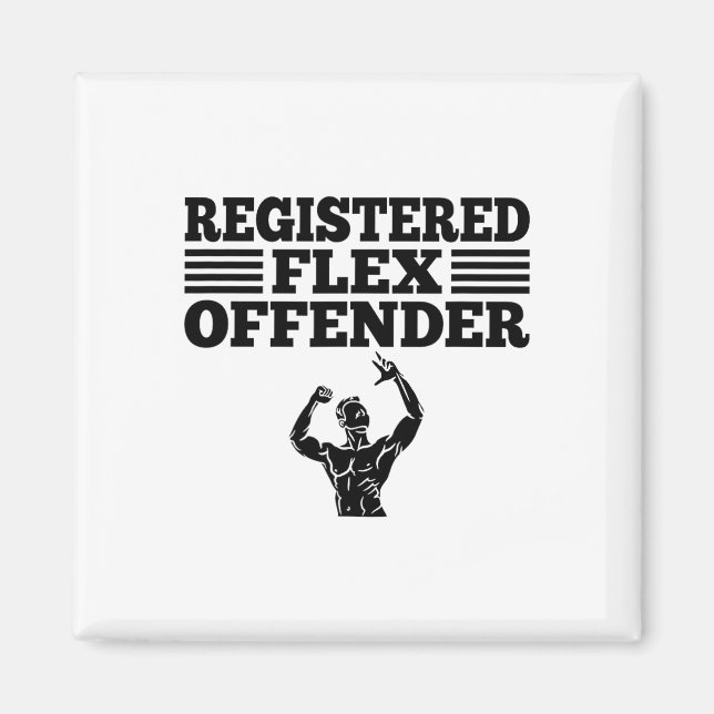 Lustiger Bodybuilding-Workout registrierter Flex-O Magnet (Vorne)