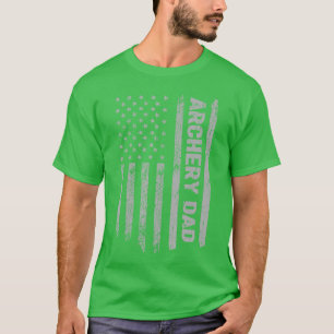 Lustiger Bogenschützen-Vater Amerika US-Flagge Pat T-Shirt