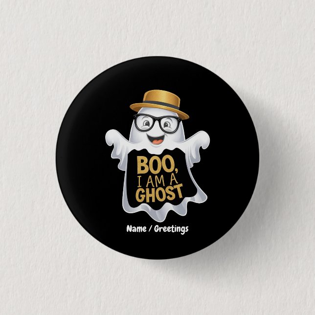 Lustiger Boo Ich bin ein süßer Halloween-Geist Button (Vorderseite)