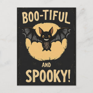 Lustiger Boo-tiful und gruseliger Halloween-Fleder Postkarte