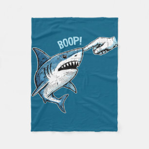 Lustiger Boop-Hai-Meme-Humor Nasenberührung Fleecedecke