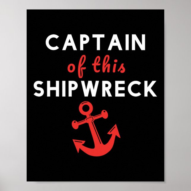 Lustiger Bootsmann dieses Schiffswracks Anker Poster (Vorne)