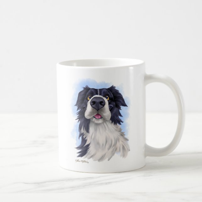 Lustiger Border Collie Cartoon  Kaffeetasse (Rechts)