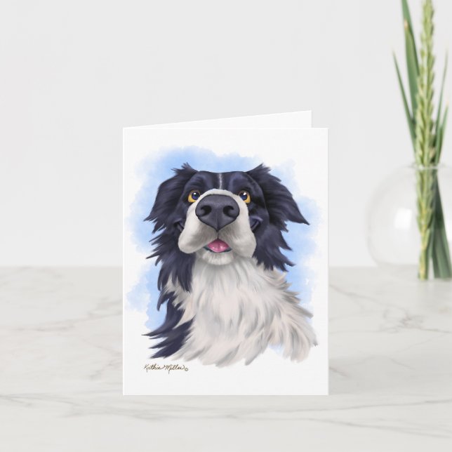 Lustiger Border Collie Cartoon  Karte (Vorderseite)