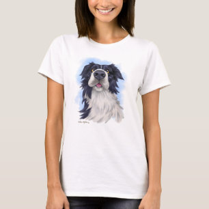 Lustiger Border Collie Cartoon T-Shirt