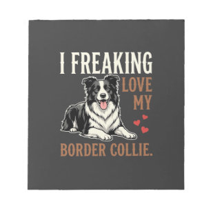 Lustiger Border Collie Liebes Hund Notizblock