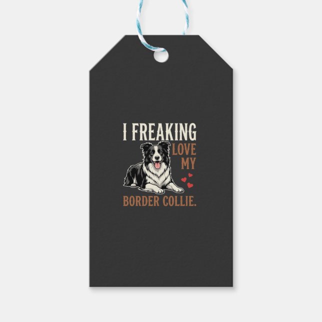 Lustiger Border Collie Liebt Hund Geschenkanhänger (Vorderseite)