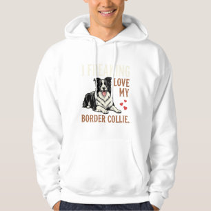 Lustiger Border Collie Liebt Hund Hoodie