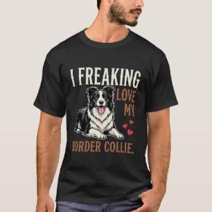 Lustiger Border Collie Liebt Hund T-Shirt