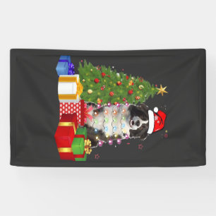 Lustiger Border Collie Weihnachtsbaum Frohe Weihna Banner