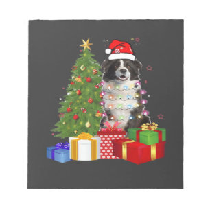 Lustiger Border Collie Weihnachtsbaum Frohe Weihna Notizblock