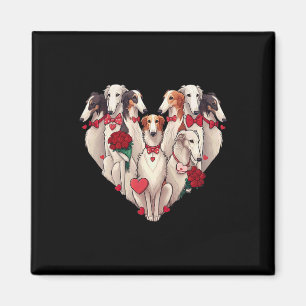 Lustiger Borzoi Herz Valentinstag Borzoi Damen Her Magnet