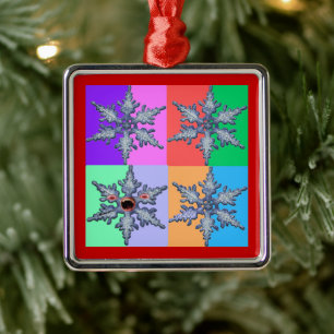 Lustiger Böser Schneeflocken Pop-Art Weihnachts Zo Ornament Aus Metall