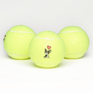 Lustiger Boston-Terrier-Liebe-Cartoon Tennisbälle