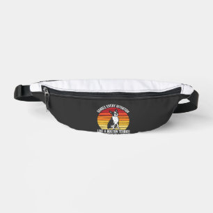 Lustiger Boston Terrier Retro Hund Haltung Bauchtasche